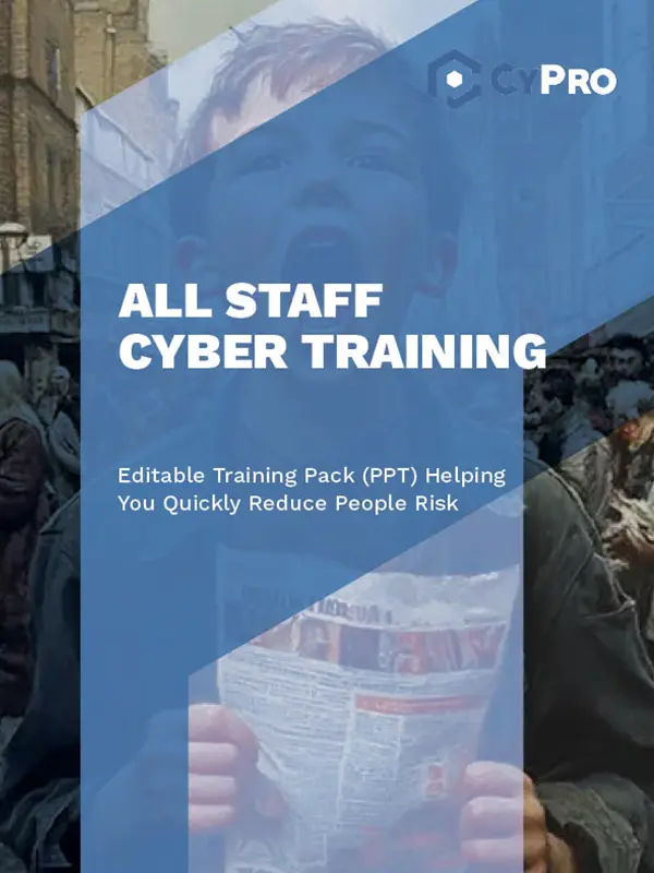a cover for a Free Cyber Security Training For Employees Powerpoint Pack