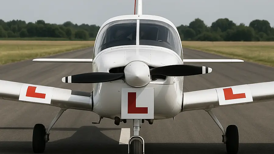Cessna plane with learner plates on it
