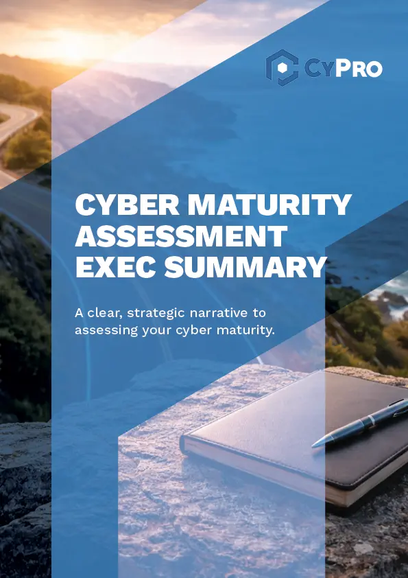 Cover for Cyber Maturity Assessment Exec Summary Template