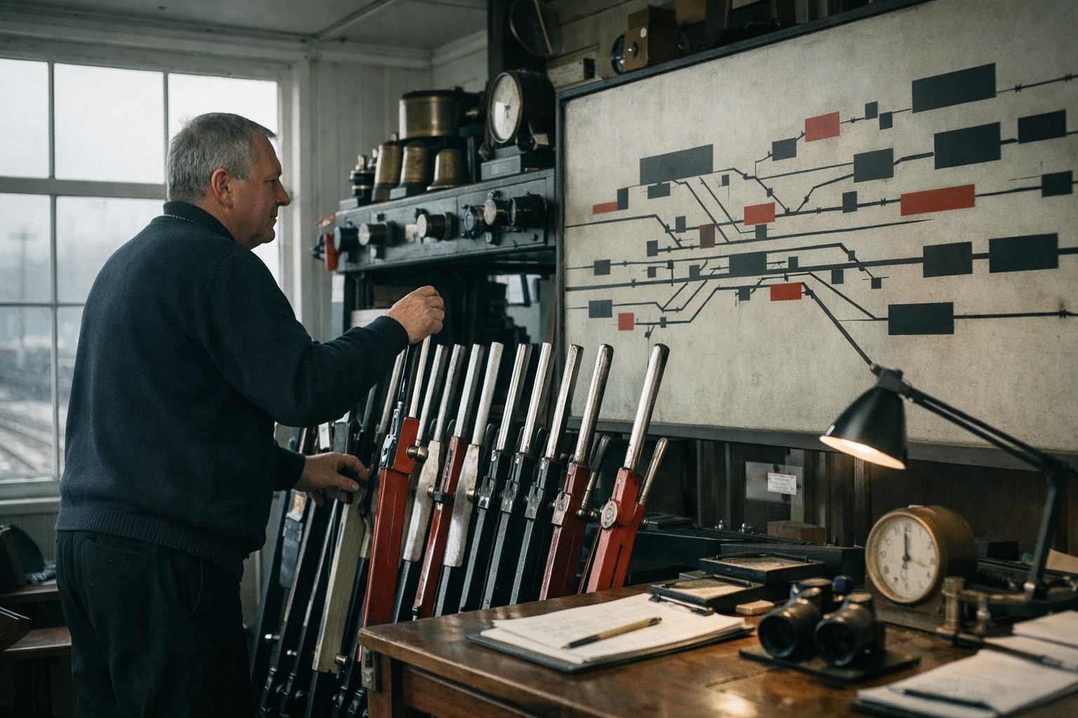 Signal box control room illustrating Data Security Posture Management coordination