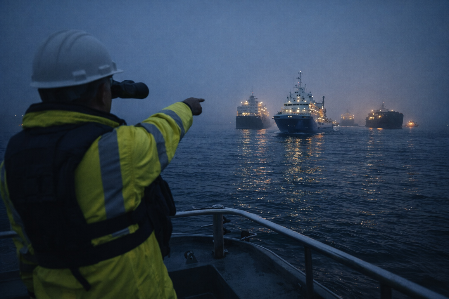 Harbour pilot guiding vessels through fog, suggesting who needs a cyber security team