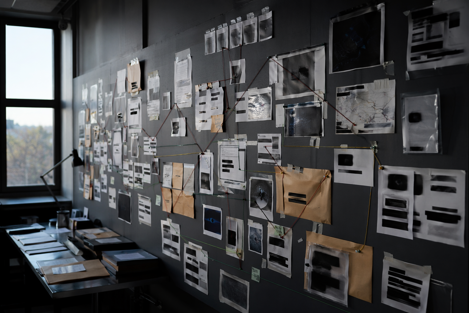Incident timeline board in SOC showing redacted evidence for jaguar land rover cyber attack