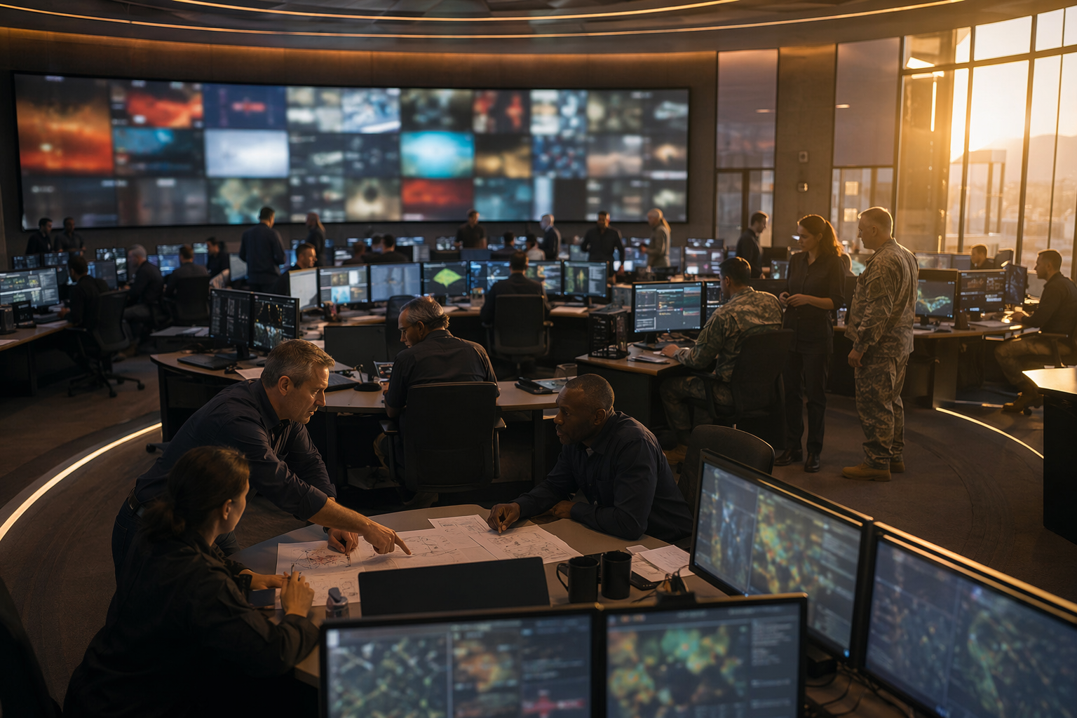 Incident response war room environment illustrating managed detection operations