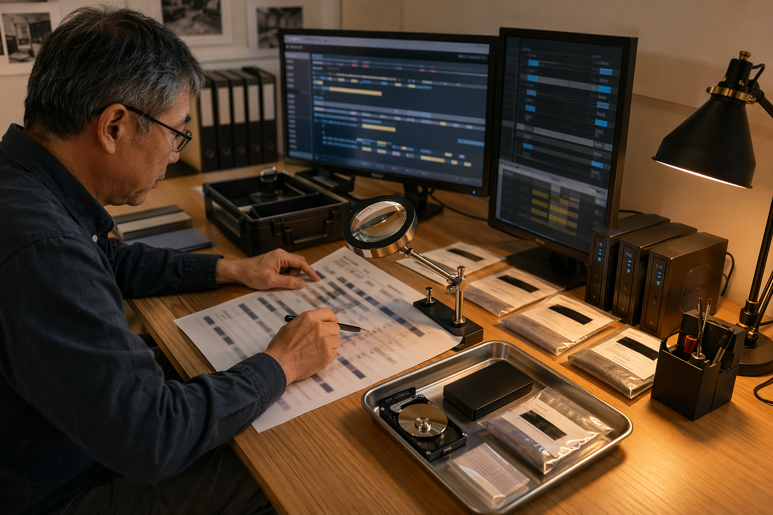 Forensic workstation reconstructing access timelines for cyber essentials checklist review