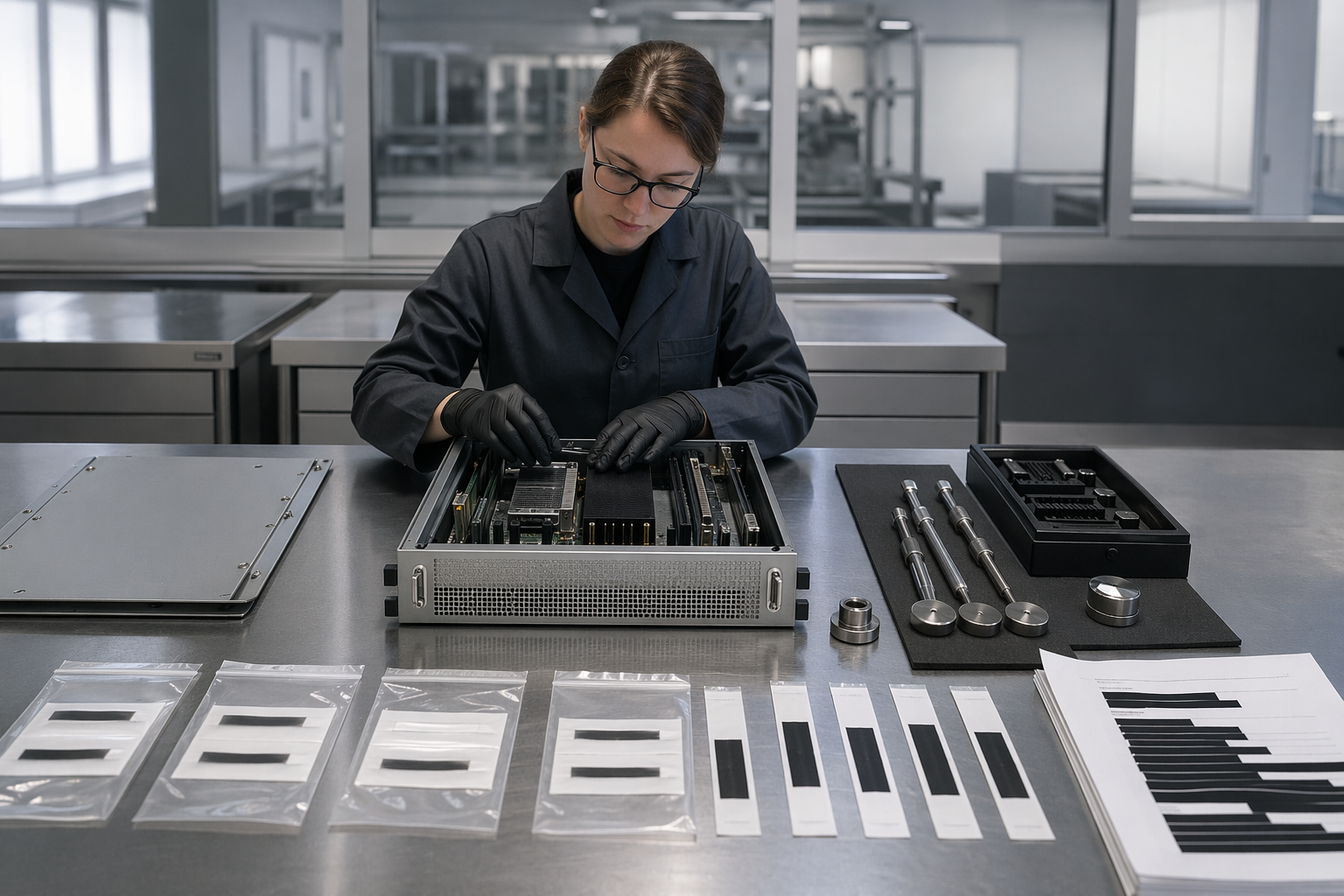 Cryptographic engineer preparing HSM hardware for SOC 2 compliance demonstration