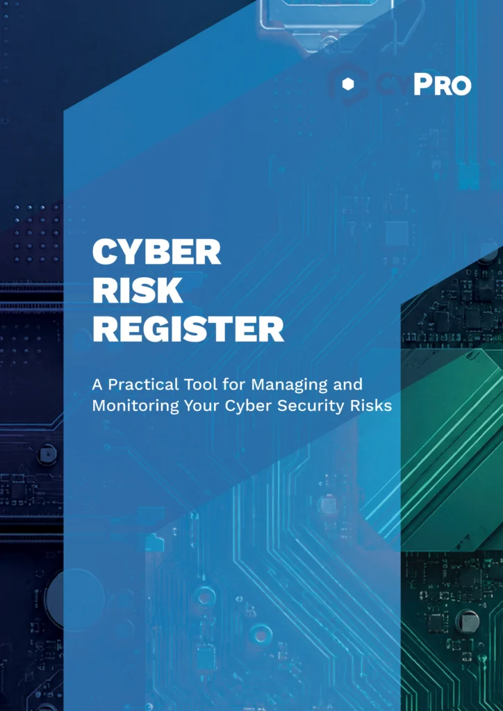 Front Cover for Cyber Security Risk Register Template Front Cover