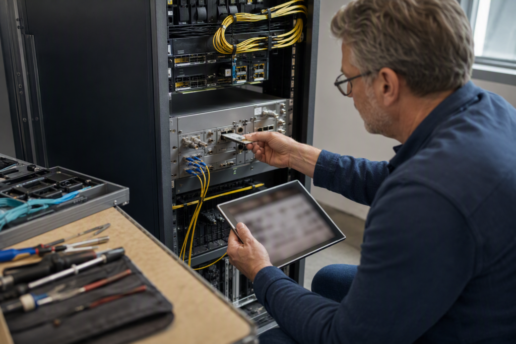 Engineer configuring HSM appliance for cloud penetration testing workflows