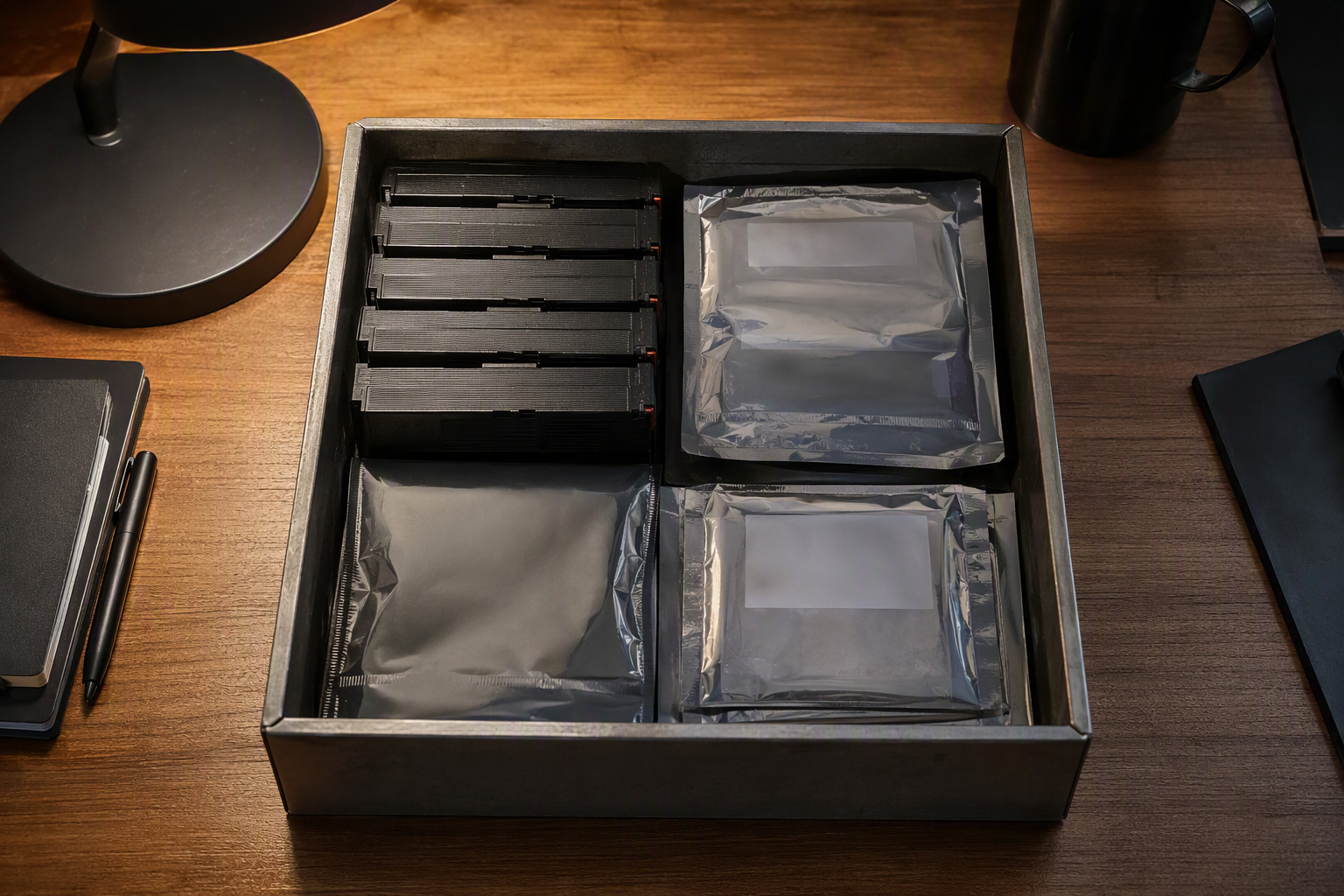 Secure vault tray with encrypted backup media illustrating cloud penetration testing context