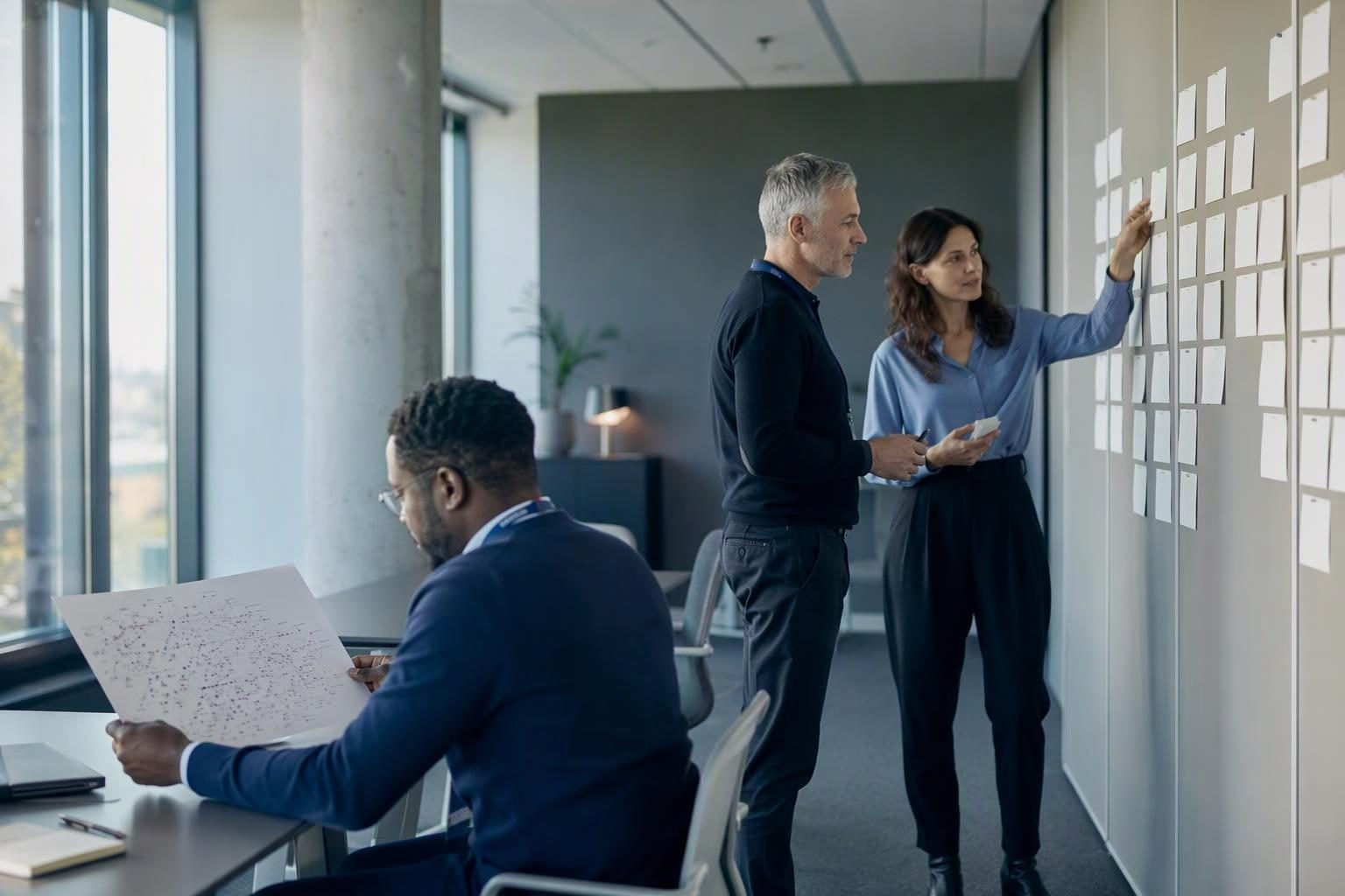 Security lead and adviser discussing an ongoing cyber plan
