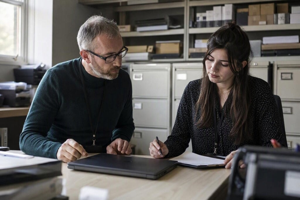 Staff reviewing records after the University of Nottingham Cyber Attack