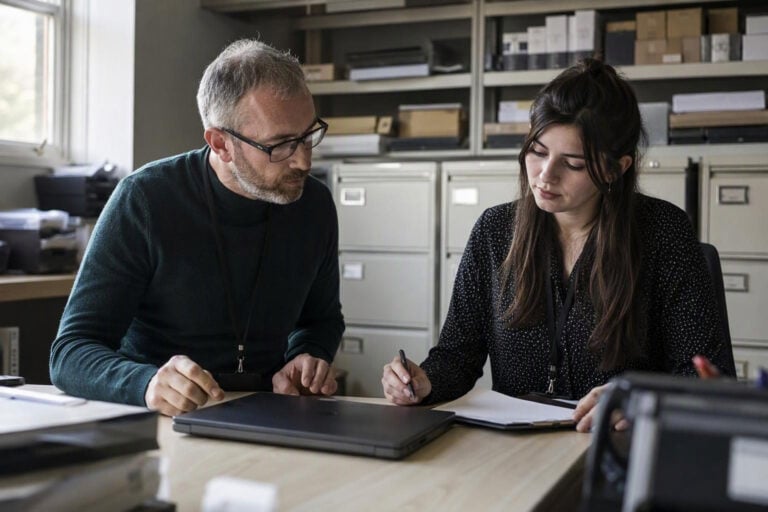 Staff reviewing records after the University of Nottingham Cyber Attack